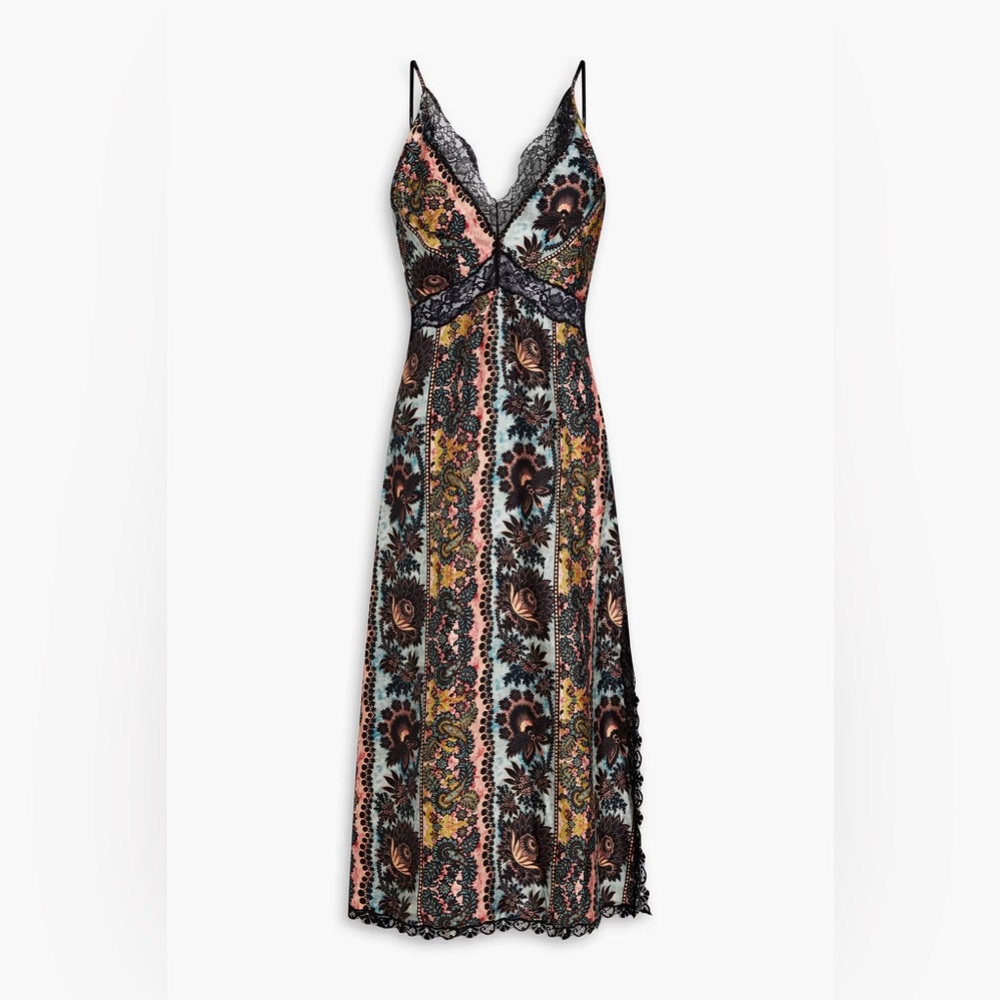 Sandro printed silk-twill midi dress